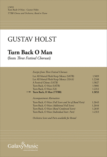 Turn Back O Man (from Three Festival Choruses) (Piano/Vocal Score)