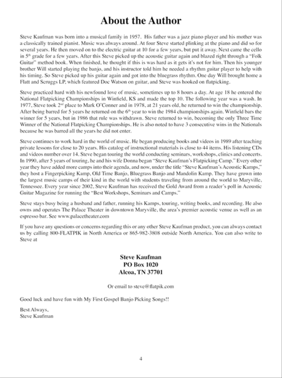 My First Gospel Banjo Picking Songs Banjo scores gallery preview page 5