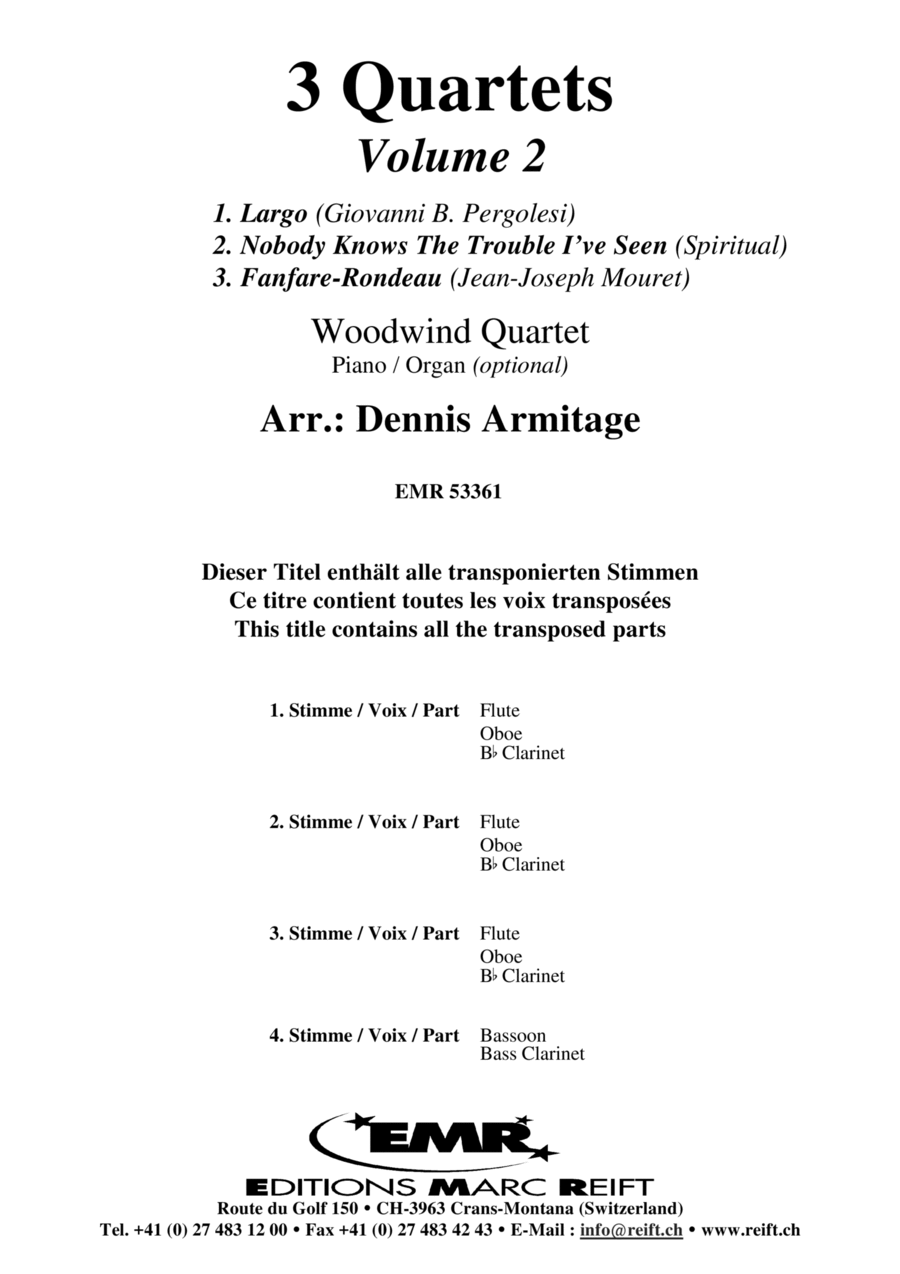 3 Quartets Volume 2 Woodwind Quartet scores gallery preview page 1