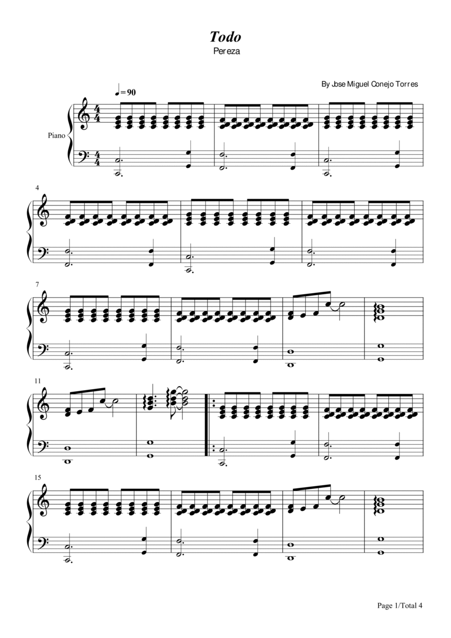 Todo Easy Piano scores gallery preview page 1