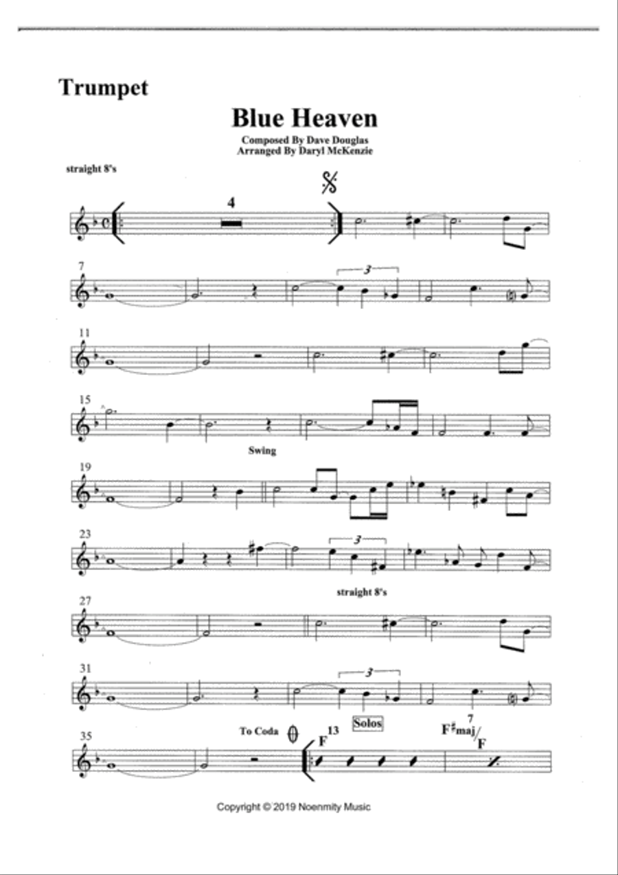 Blue Heaven Tenor Saxophone scores gallery preview page 1