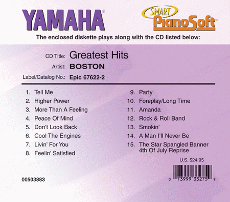 Boston - Greatest Hits - Piano Software
