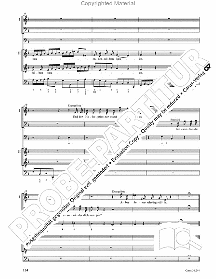 St. Matthew Passion (Matthaus-Passion) 4-Part scores gallery preview page 136
