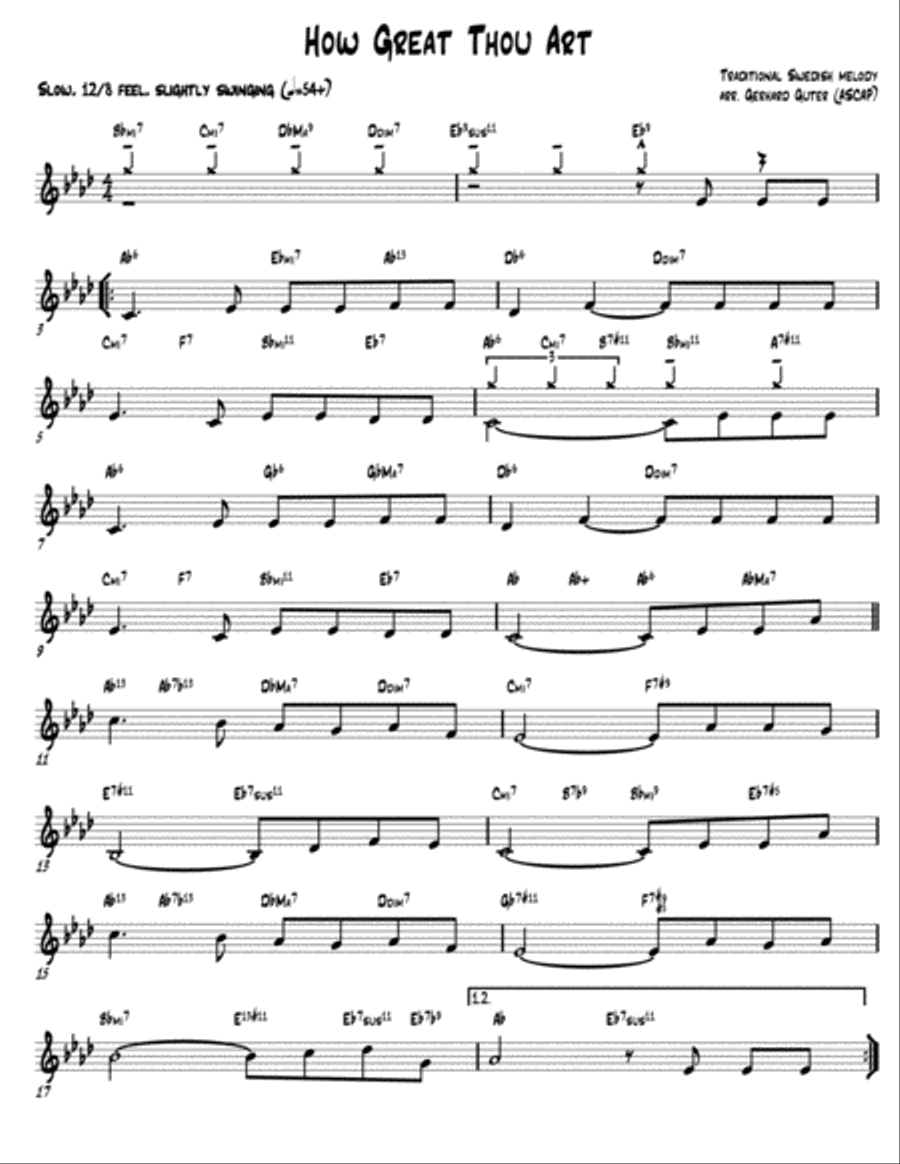 How Great Thou Art (Instrumental) Jazz Ensemble scores gallery preview page 1
