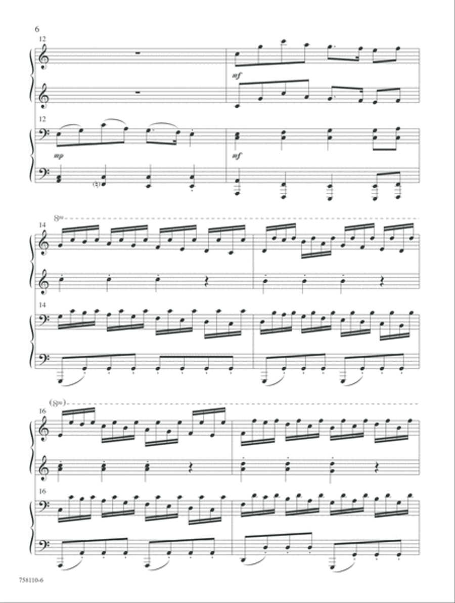 4-Hands for Christmas, Vol. 2 (Digital Delivery) Piano Duet scores gallery preview page 6