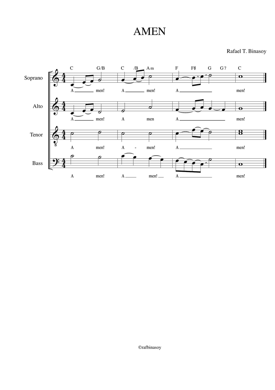 AMEN AMEN 4-Part scores gallery preview page 1