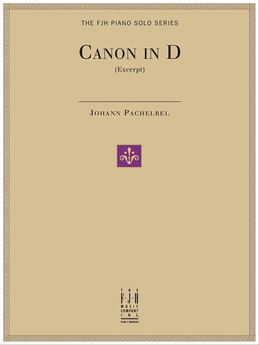 Canon in D (Excerpt) Canon in D (Excerpt) Piano Solo scores gallery preview page 1