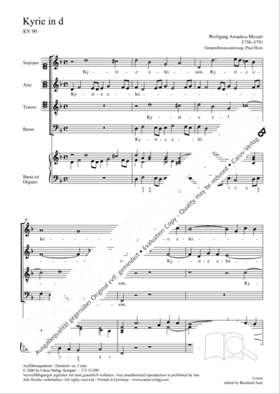 Kyrie in D minor 4-Part scores gallery preview page 15