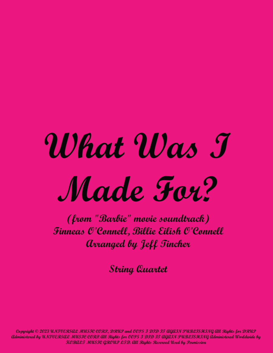 What Was I Made For? String Quartet scores gallery preview page 1