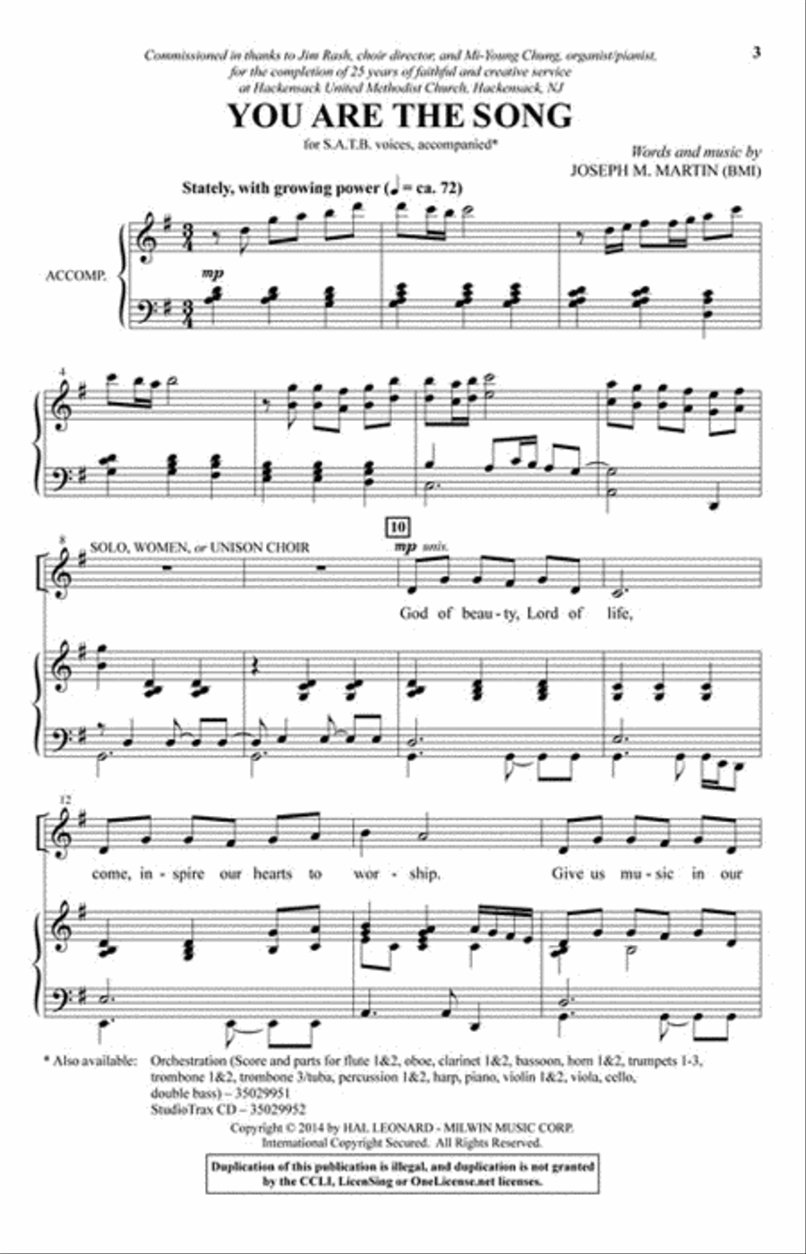 You Are the Song 4-Part scores gallery preview page 2