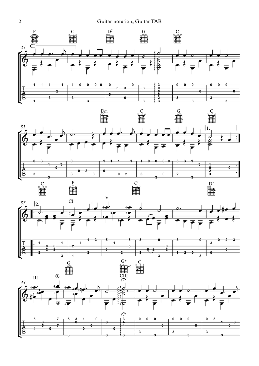 Jingle Bells - Fingerstyle (Solo Guitar) Fingerpicking Guitar scores gallery preview page 3