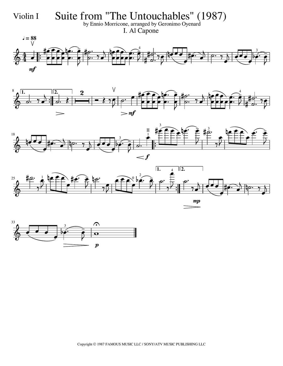 The Untouchables - Main Title String Quartet scores gallery preview page 6