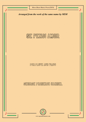 Book cover for Handel-Se pensi amor,for Flute and Piano