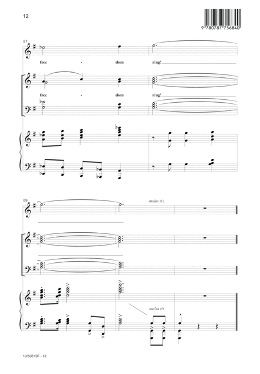 My Country, 'Tis of Thee 4-Part scores gallery preview page 12