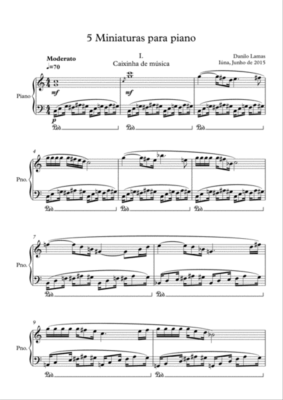 Five miniatures for piano Piano Solo scores gallery preview page 1