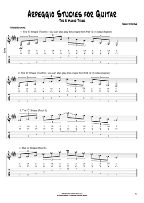 Arpeggio Studies for Guitar - The E Major Triad