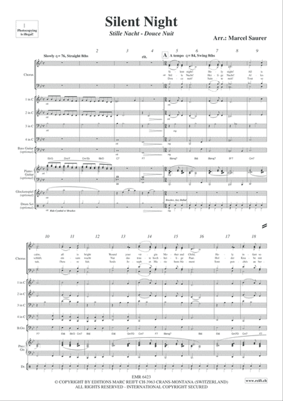 Silent Night Silent Night Concert Band scores gallery preview page 4