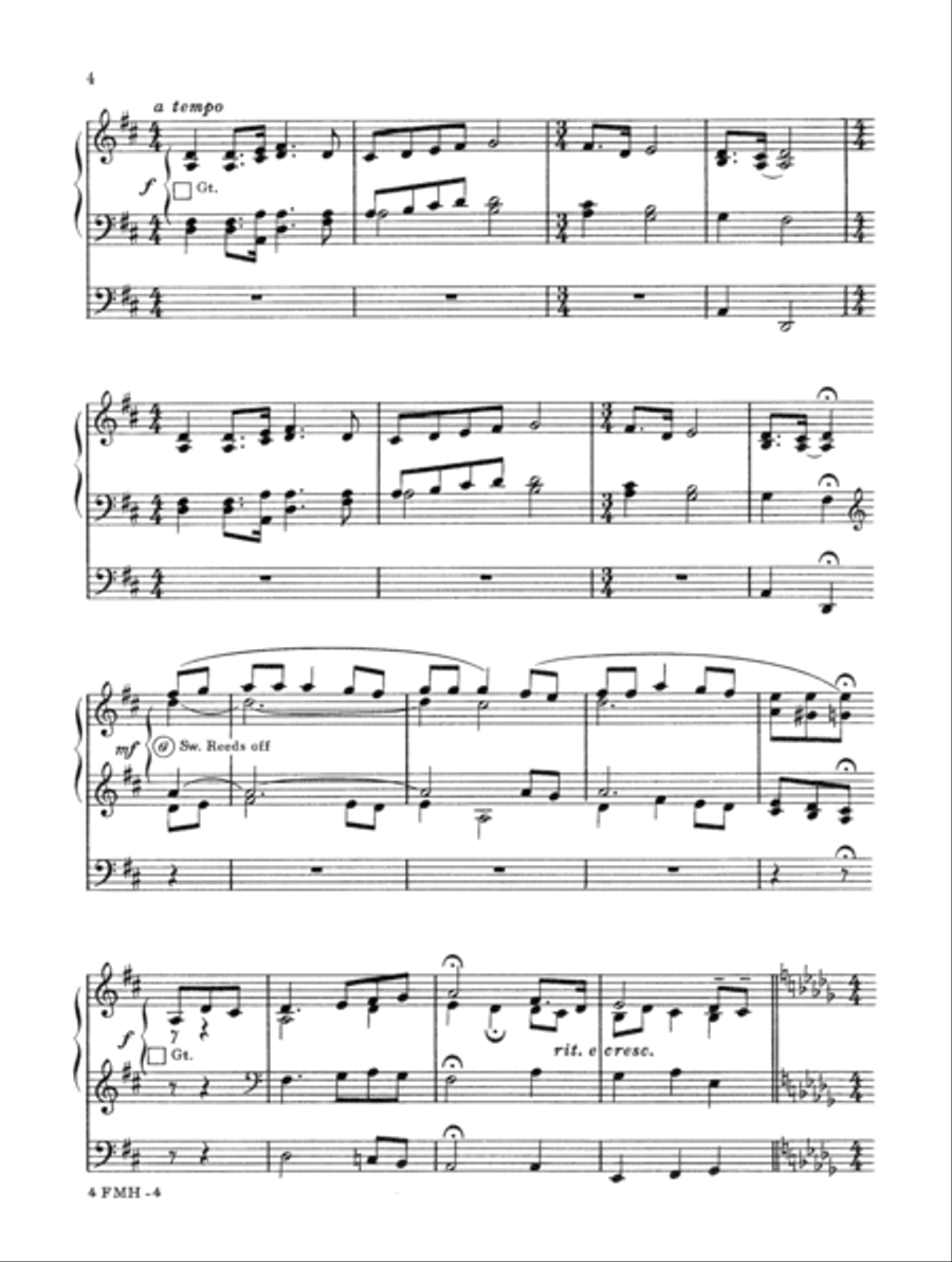Easy Organ Transcriptions of Four Favorite Mormon Hymns Organ scores gallery preview page 6