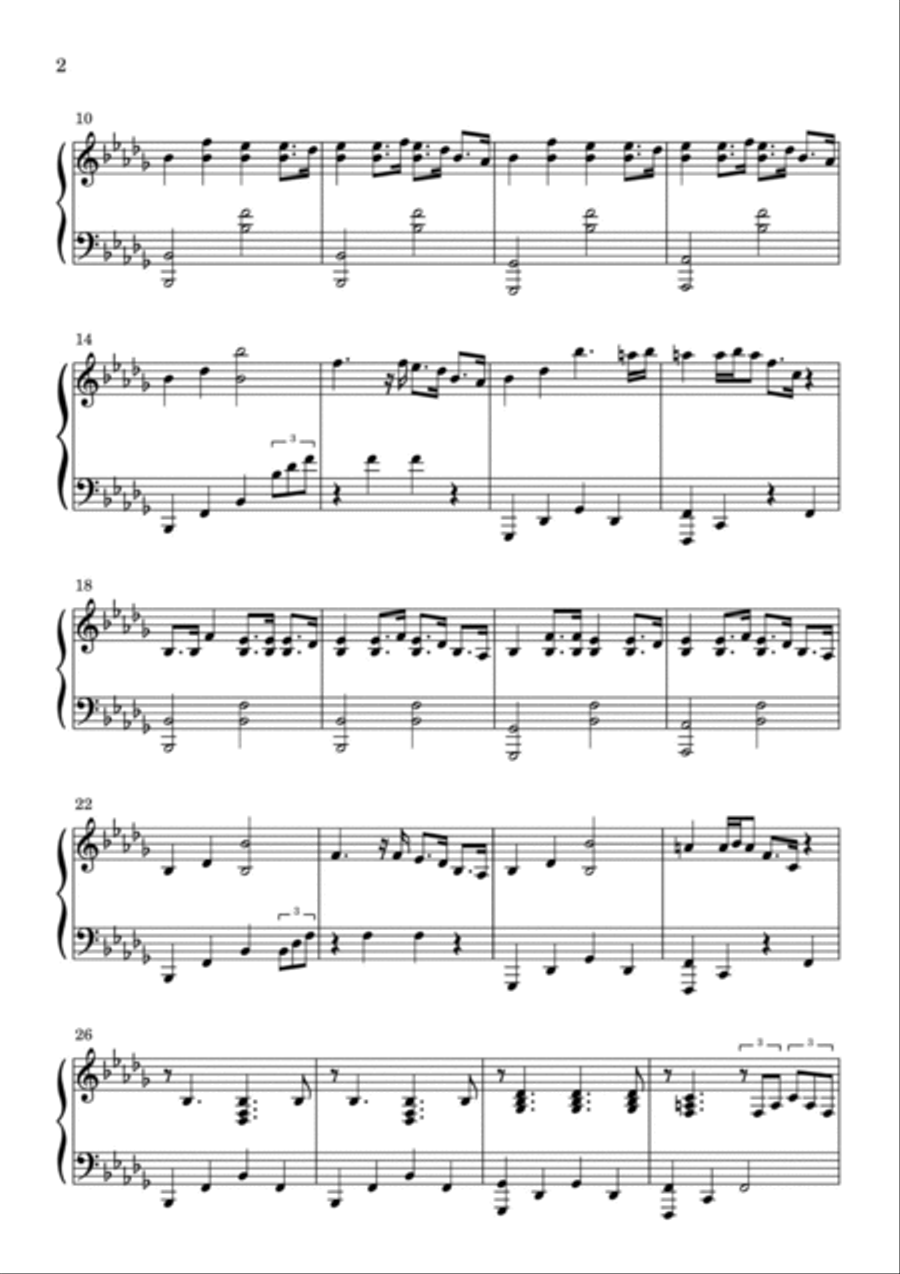 Believer Piano Solo scores gallery preview page 2