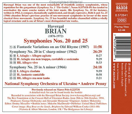 Symphonies Nos. 20 and 25 image number null