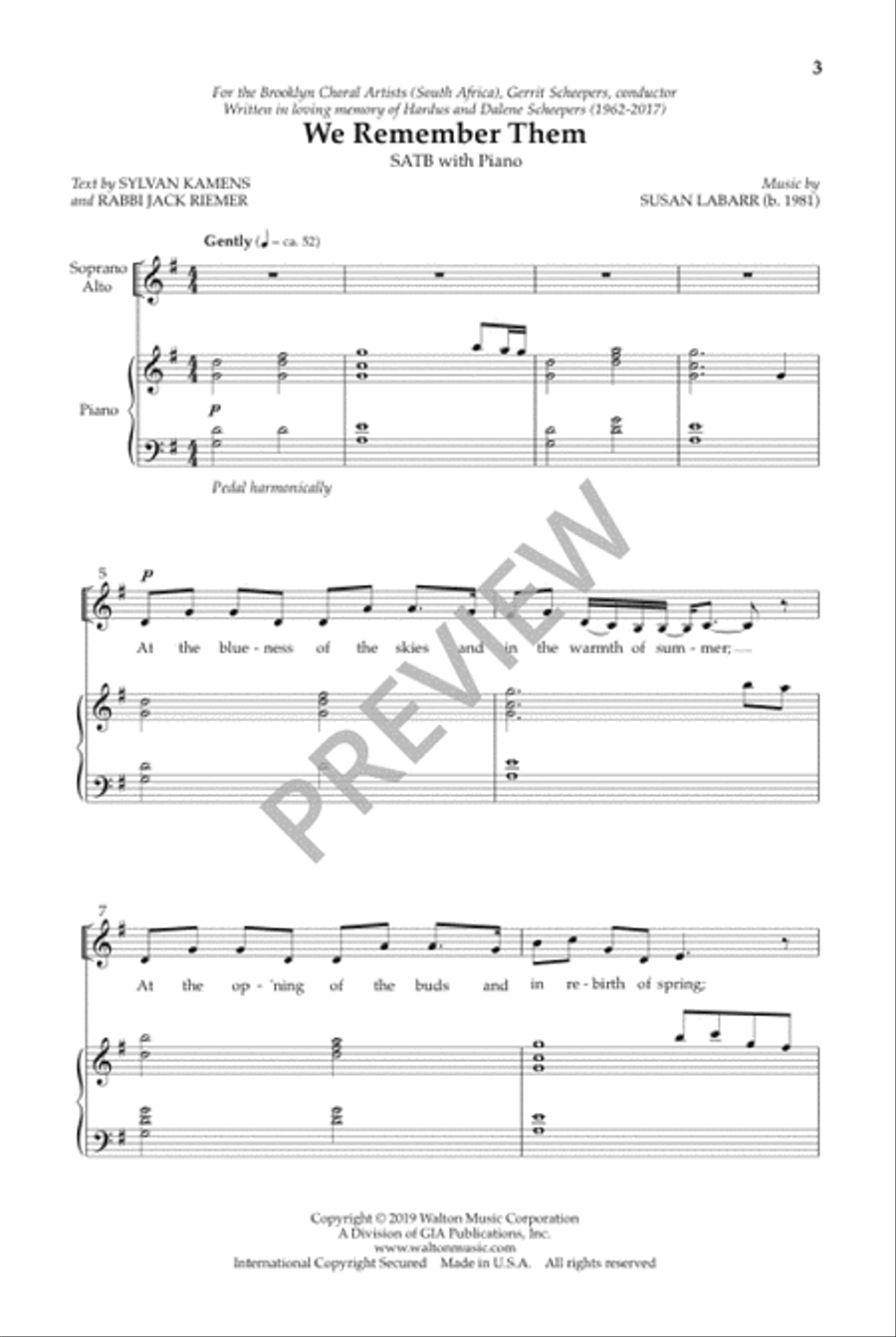 We Remember Them (SATB) 4-Part scores gallery preview page 4