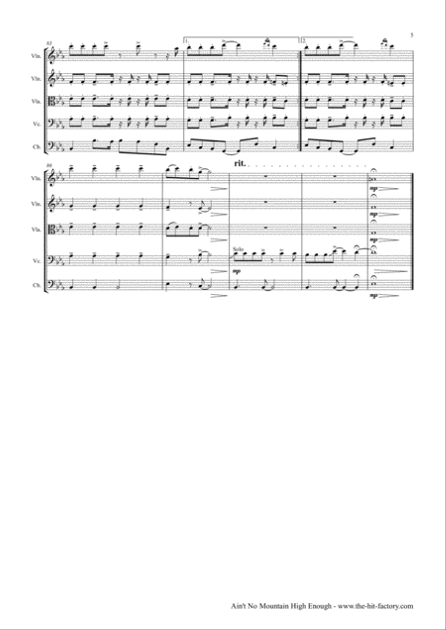 Ain't No Mountain High Enough String Quartet scores gallery preview page 5