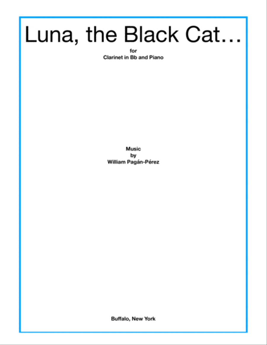 Luna, The Black Cat for Clarinet in Bb and Piano B-Flat Clarinet scores gallery preview page 1