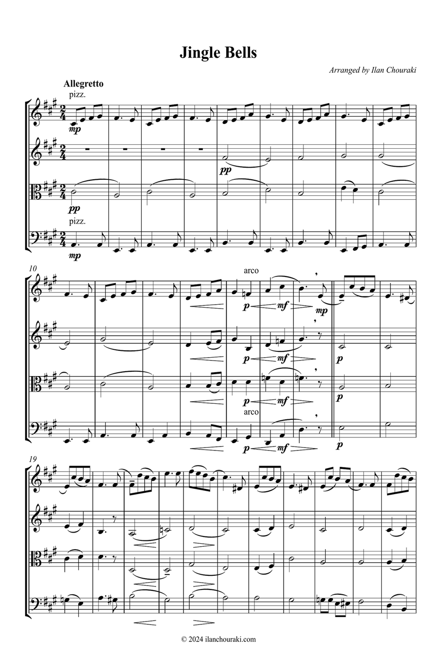 Jingle Bells String Quartet scores gallery preview page 2
