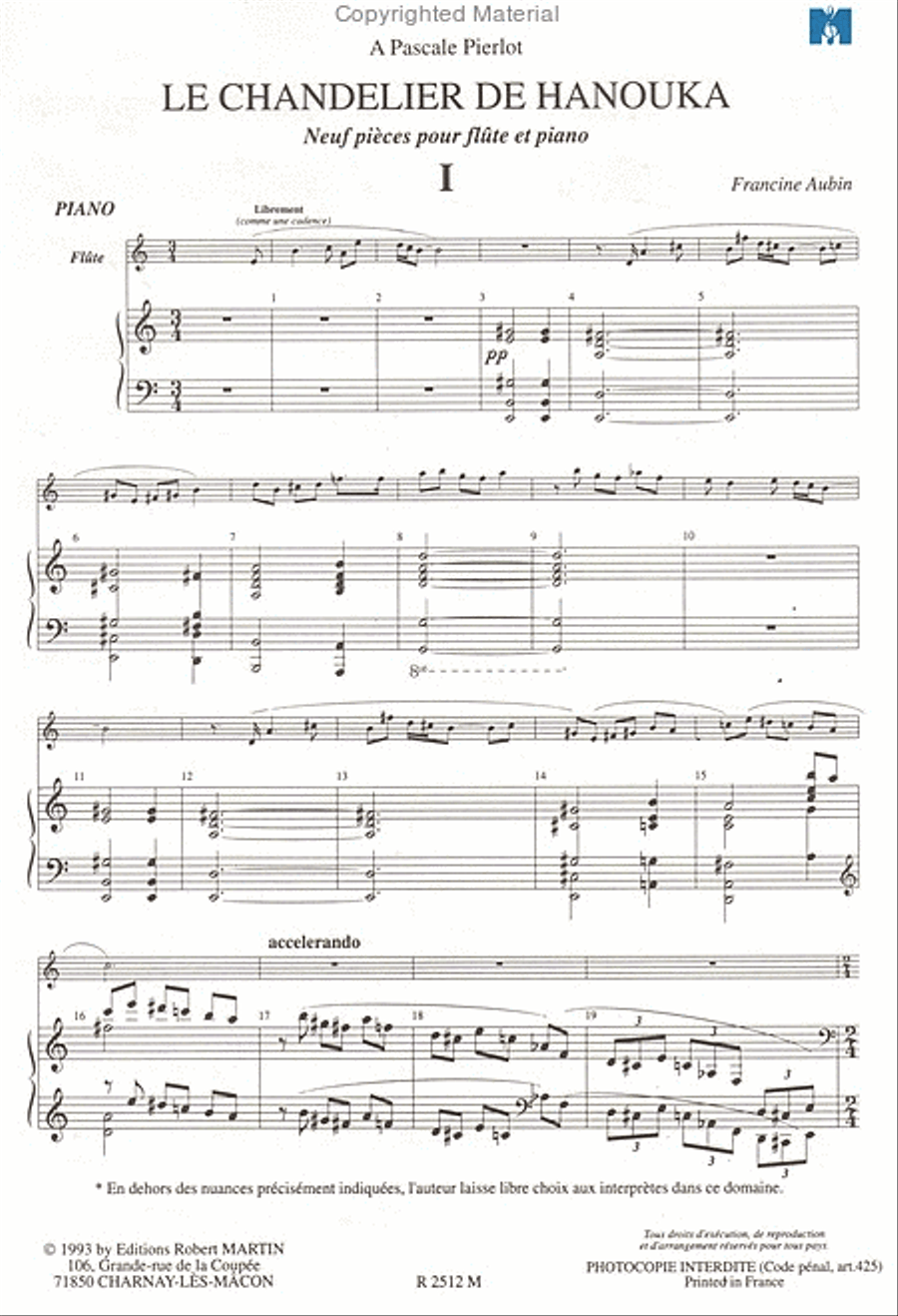Le Chandelier de Hanouka, 9 pièces Piano Accompaniment scores gallery preview page 2