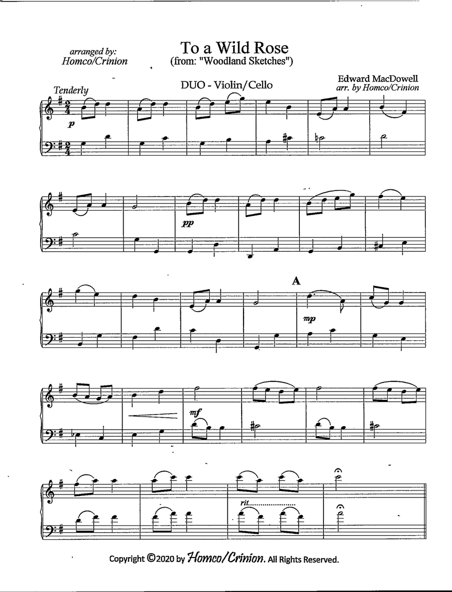 To A Wild Rose To A Wild Rose String Duet scores gallery preview page 2