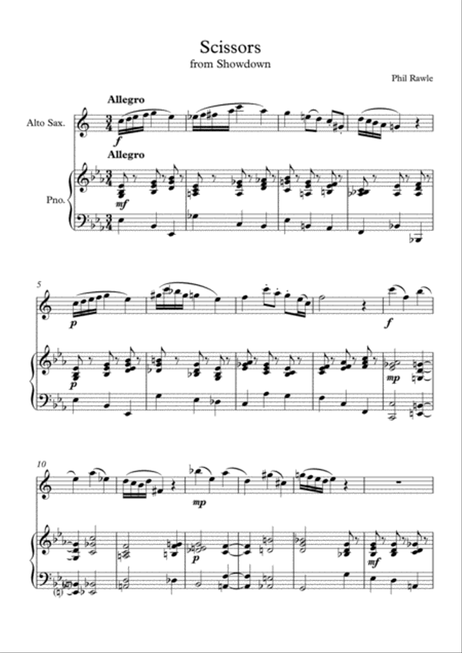 Scissors - Alto Sax and Piano Alto Saxophone scores gallery preview page 1
