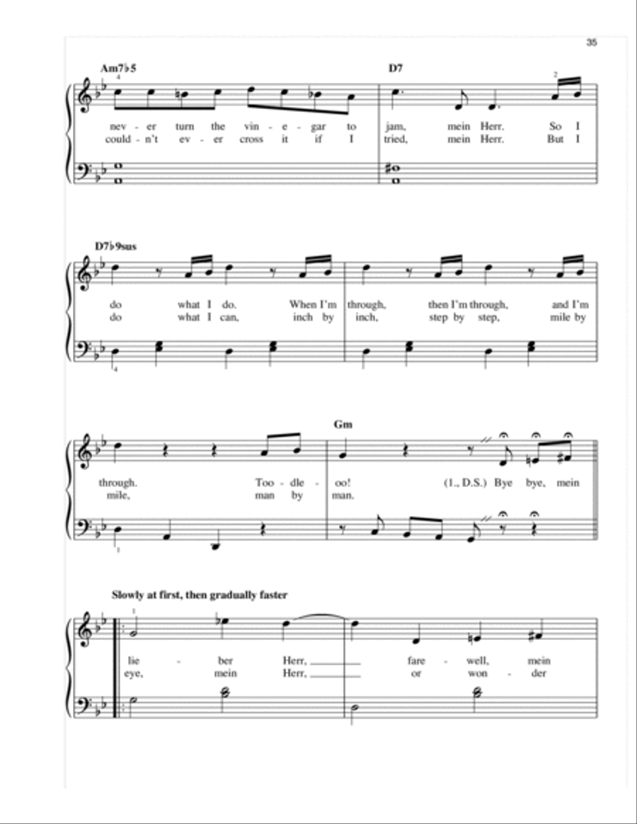 Mein Herr Mein Herr Easy Piano scores gallery preview page 2