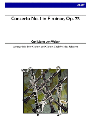 Book cover for Concerto No. 1 in F minor, Op. 73 for Clarinet Choir