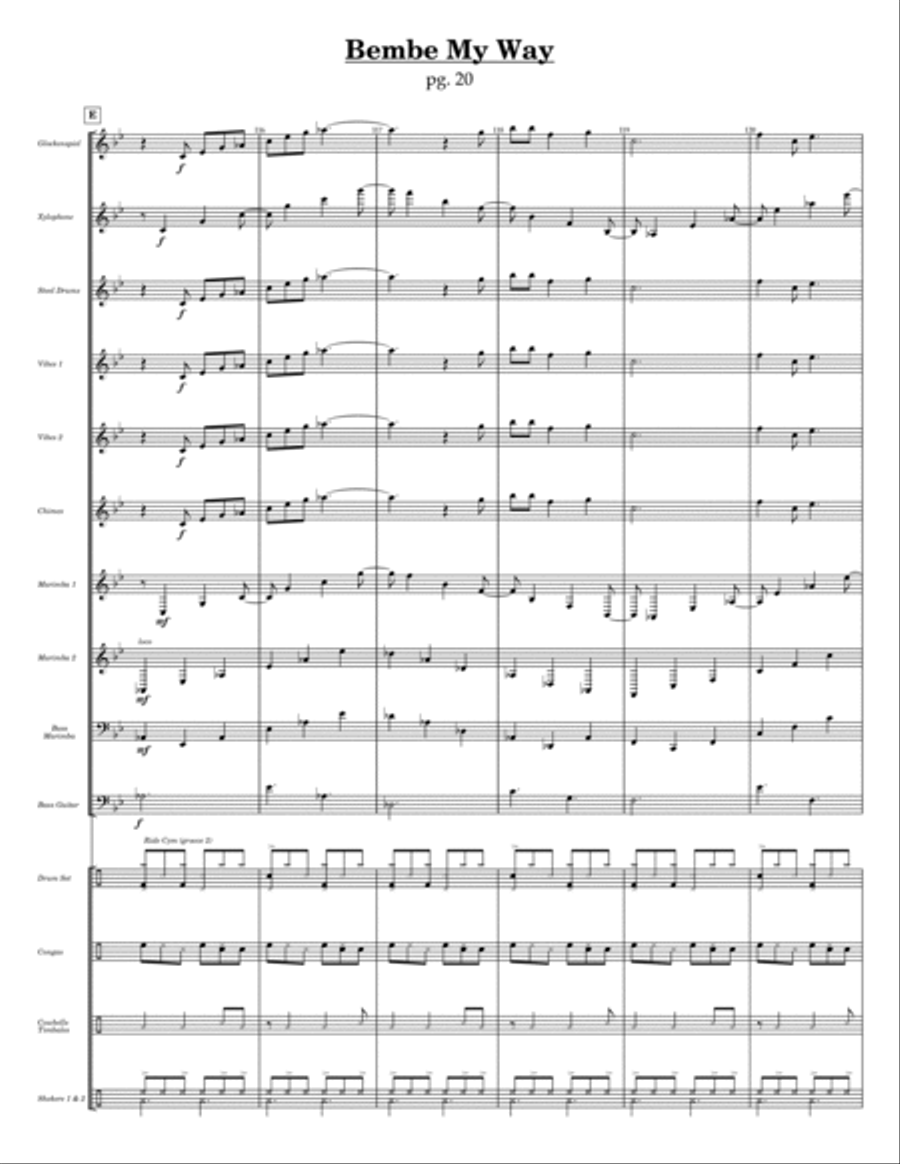 Bembe My Way Percussion Ensemble scores gallery preview page 10