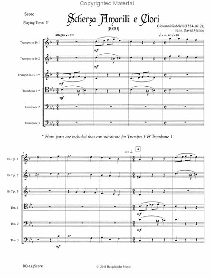 Scherza Amarilli E Glori Trombone scores gallery preview page 2