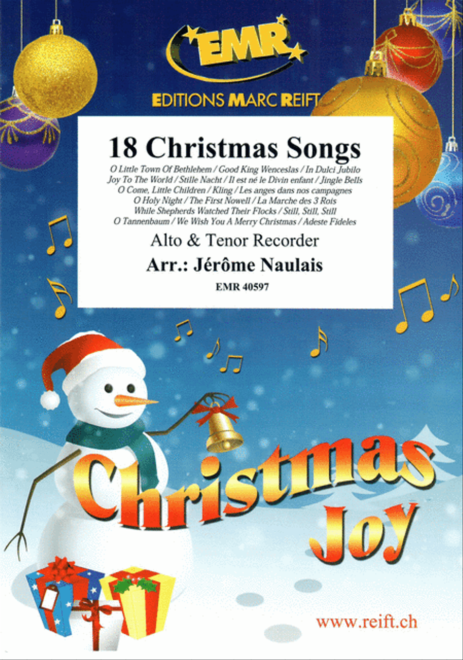 18 Christmas Songs Alto Recorder scores gallery preview page 1