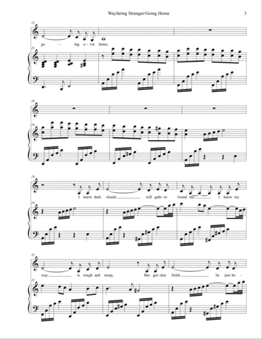 Wayfaring Stranger/Going Home Medley Low Voice scores gallery preview page 5