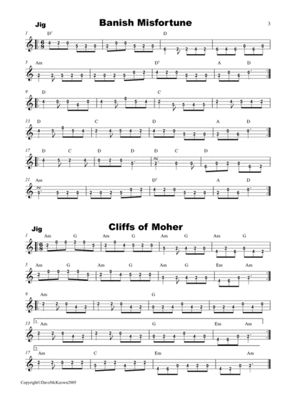 Irish Dance Music Vol.1 for 4 String Banjo Tab CGDA; 40 Jigs, Reels, Hornpipes and more.... image number null