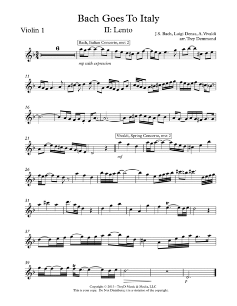 Bach Goes to Italy-mvt 2 Bach Goes to Italy-mvt 2 String Orchestra scores gallery preview page 3