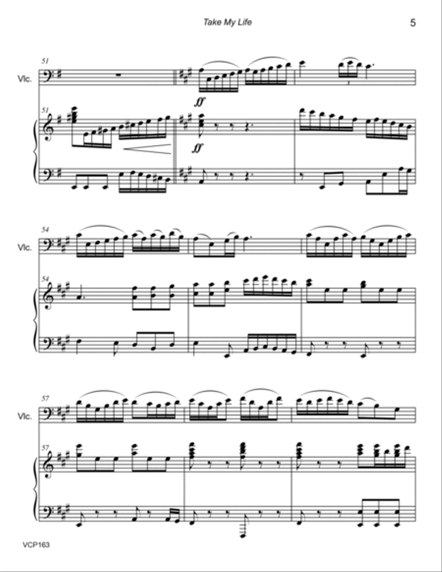 TAKE MY LIFE (and Let It Be Consecrated) - CELLO SOLO with Piano Accompaniment Piano scores gallery preview page 5