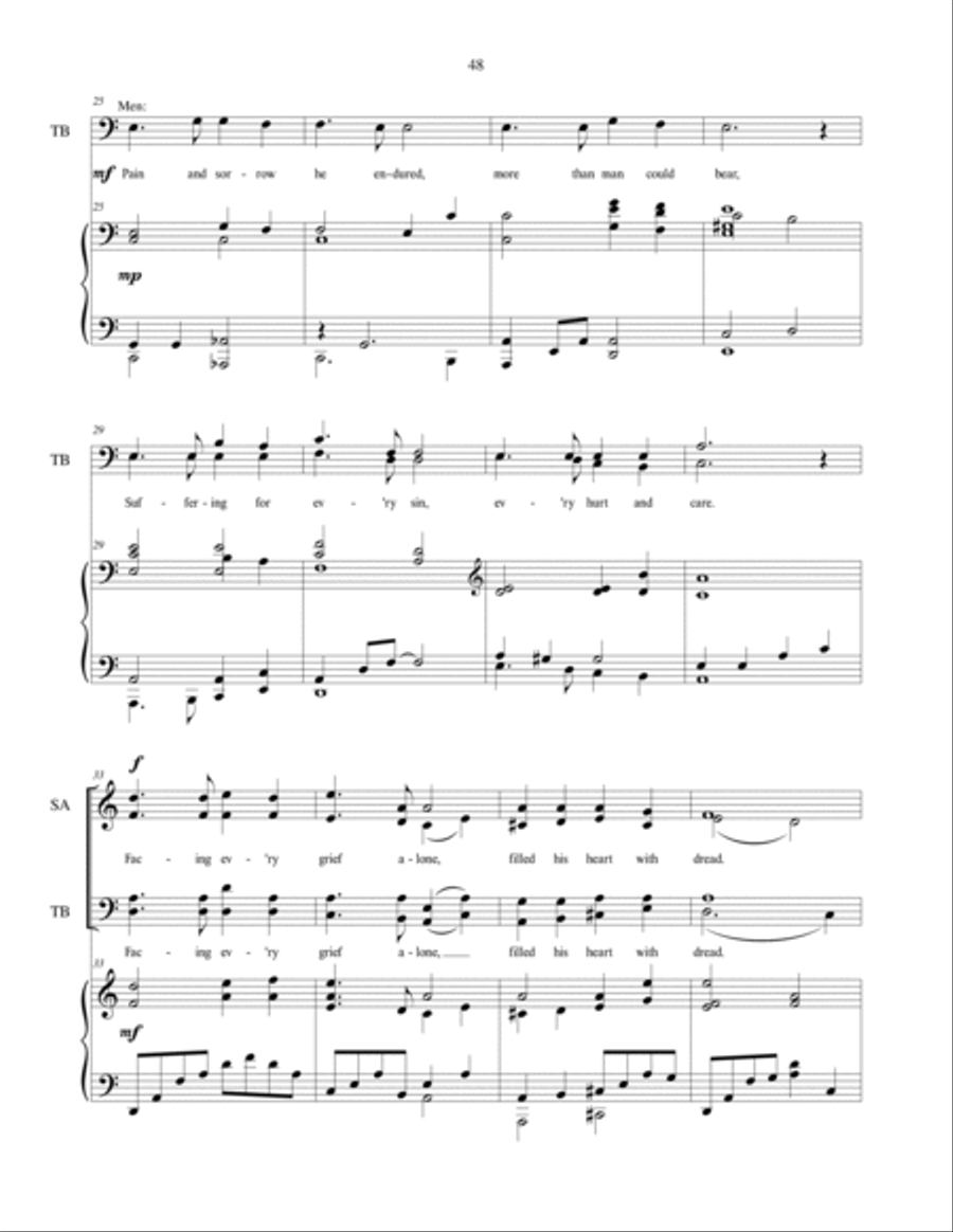 Jesus in Gethsemane - SATB choir with piano accompaniment 4-Part scores gallery preview page 4