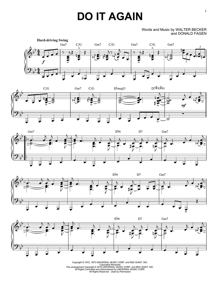 Do It Again [Jazz version] Piano Solo scores gallery preview page 1