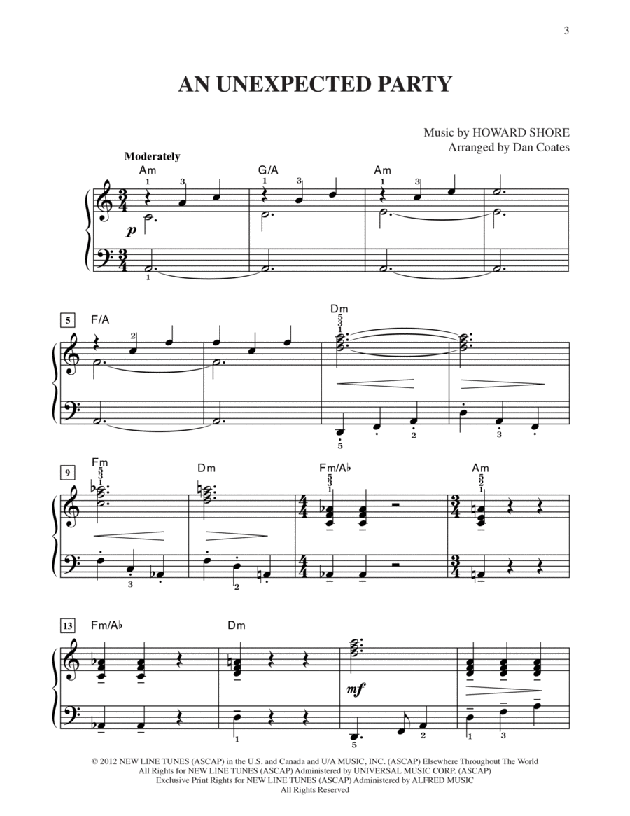 An Unexpected Party (from The Hobbit: An Unexpected Journey) (arr. Dan Coates)