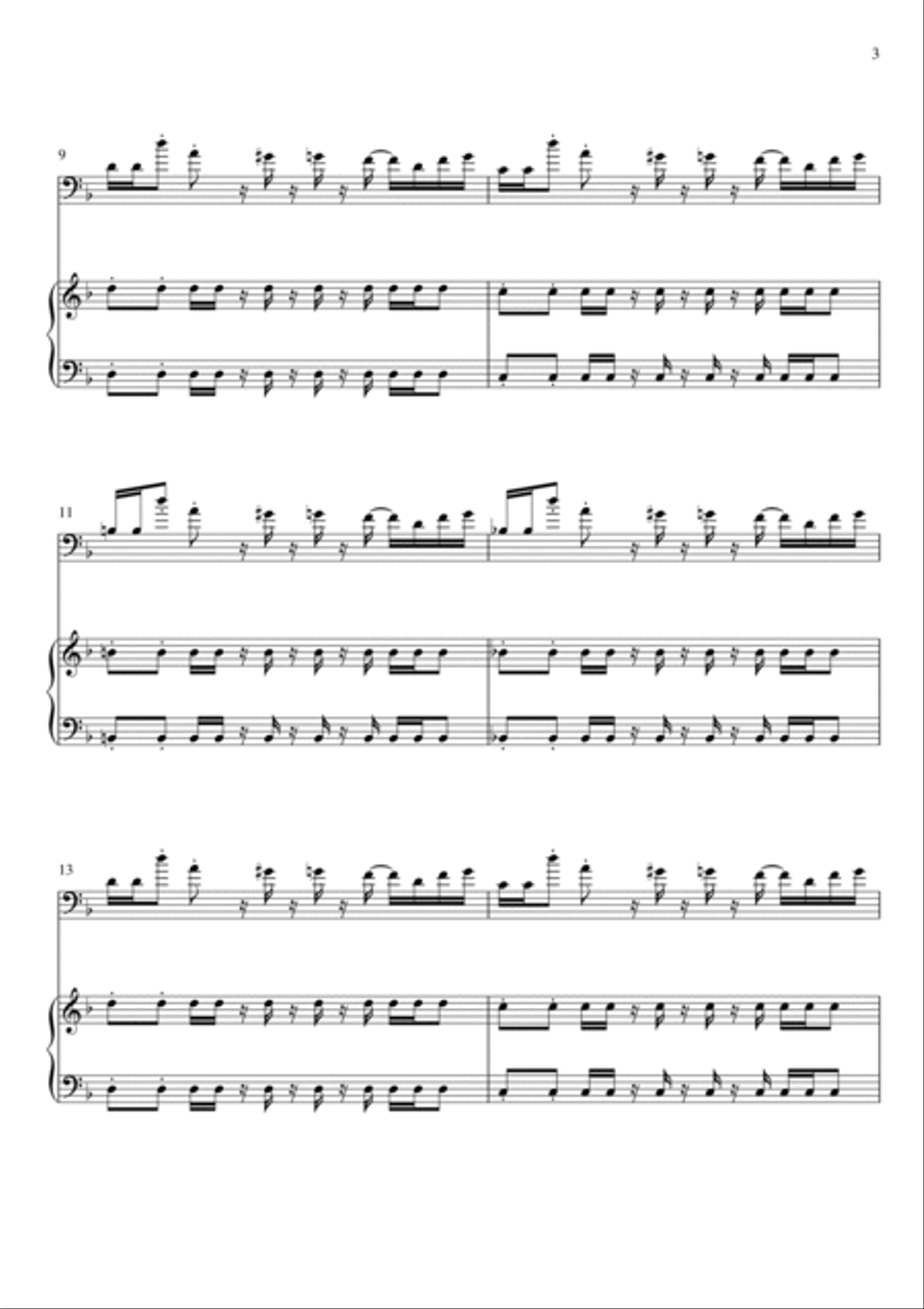 MEGALOVANIA (from Undertale) Small Ensemble scores gallery preview page 3
