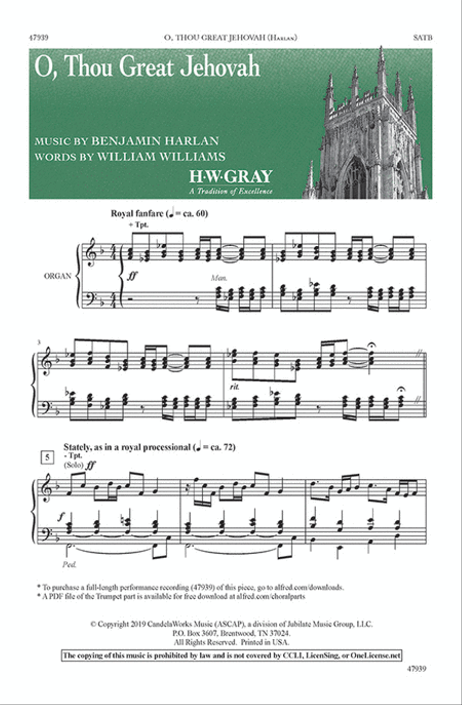 O, Thou Great Jehovah O, Thou Great Jehovah 4-Part scores gallery preview page 1