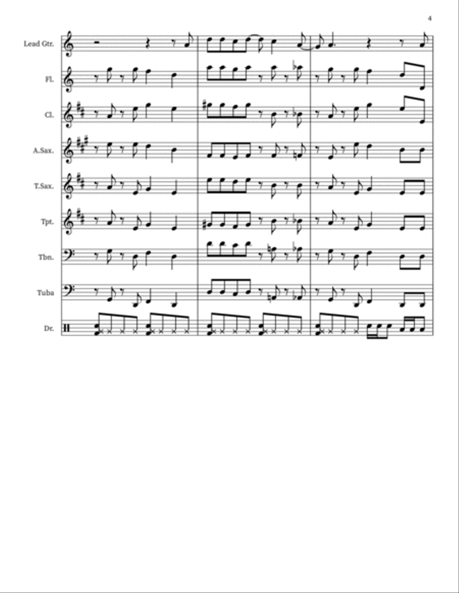 Sunshine Of Your Love Sunshine Of Your Love Marching Band scores gallery preview page 4