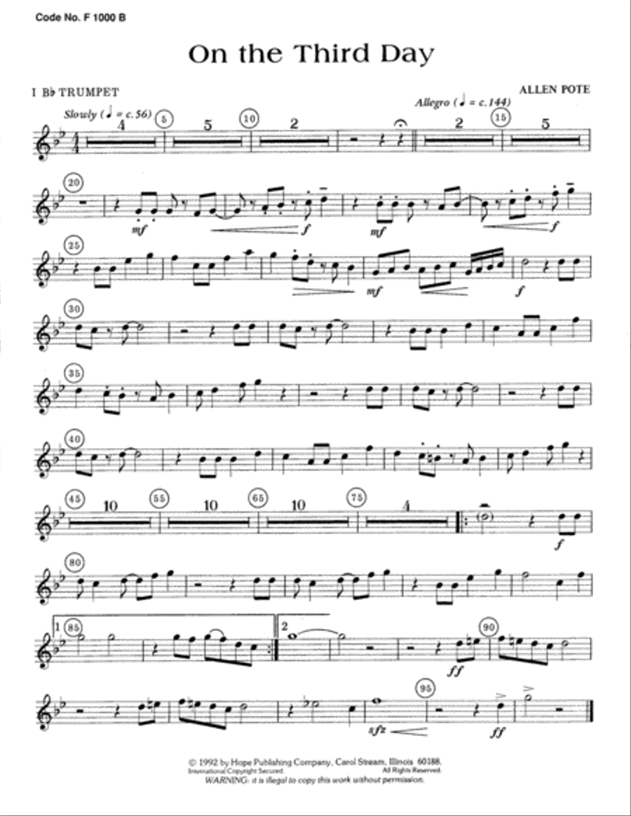 On the Third Day 4-Part scores gallery preview page 1