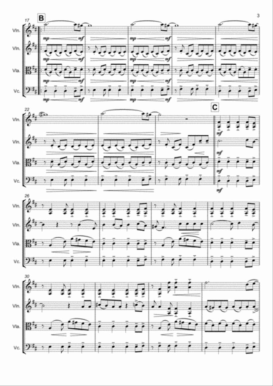 Viva La Vida String Quartet scores gallery preview page 3