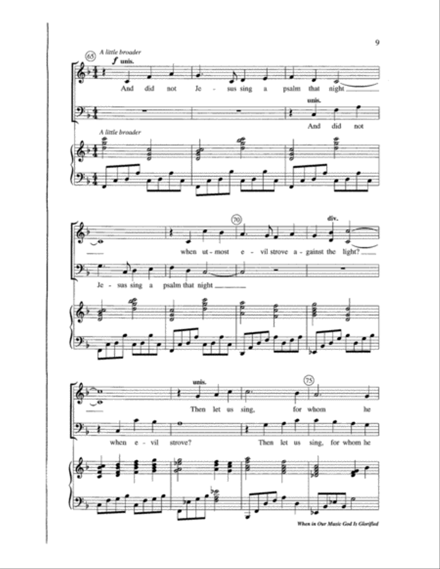 When in Our Music God Is Glorified 4-Part scores gallery preview page 9