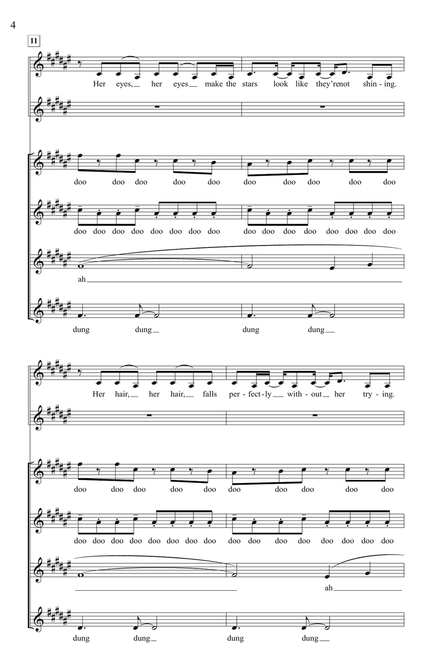 Just The Way You Are/Just A Dream (Mashup) (from Pitch Perfect) (arr. Deke Sharon) SSA scores gallery preview page 3
